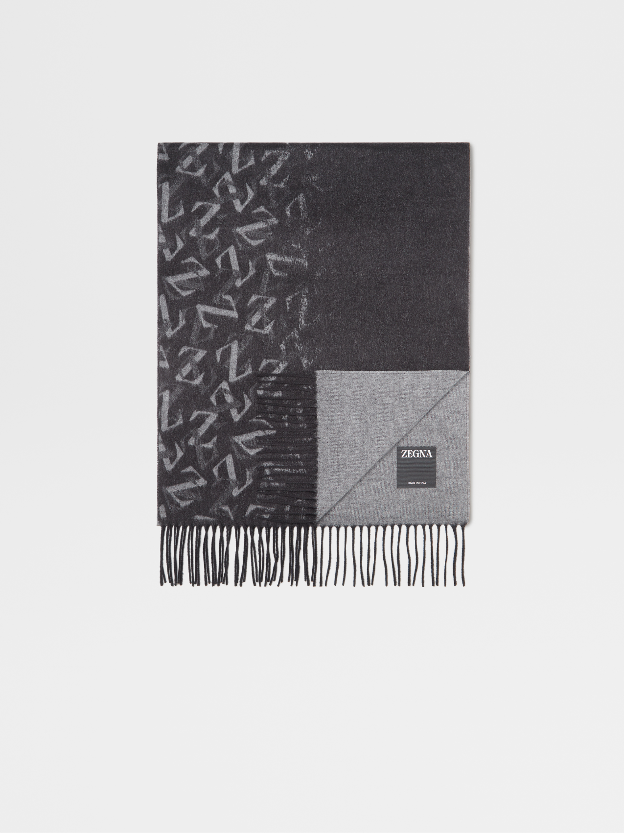 Dark Grey Degradé Silk Scarf